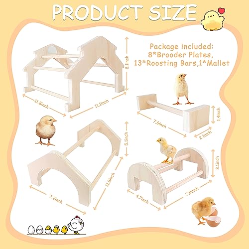 Wooden Chicken Perch (4 Pack), Jungle Gym Roosting Bar, Chicken Coop Accessories