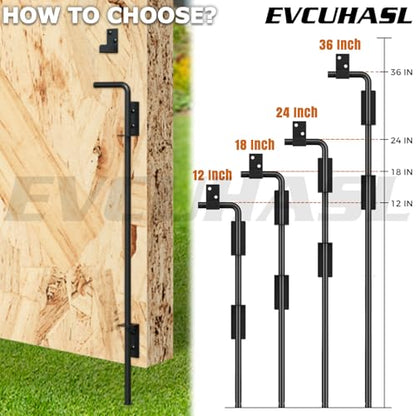36" Cane Bolt Gate Drop Rod Heavy Duty Stopper Hardware, Gate Ground Latch for Wood Metal Vinyl Gates Doors, Gate Drop Pin for Holding Gate to The Ground, Black Finish-1 Pack - size: 36 Inch