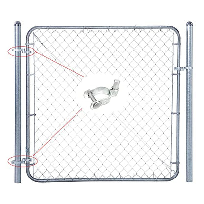 2 Pack Chain Link Fence Gate Post Hinge for 2-3/8" Outside Diameter Post/Pipe, Pressed Steel Hinge, Galvanized Chain Link Gate Male, Nut/Bolt Included - size: 2-3/8