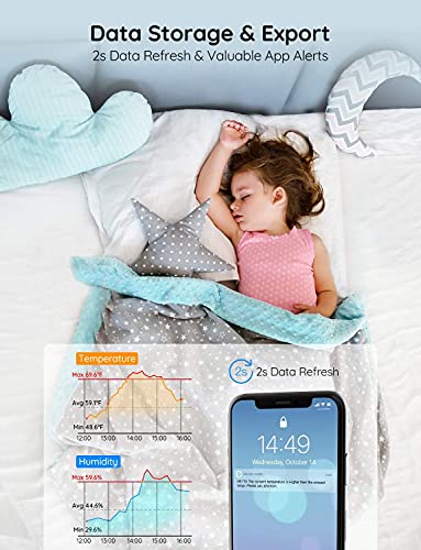 GoveeLife Smart Hygrometer Thermometer, WiFi Temperature Monitor H5179, Humidity Sensor with App Alert, 2 Years Data Storage Export, Wireless Room Thermometer Indoor for Home, Greenhouse, RV