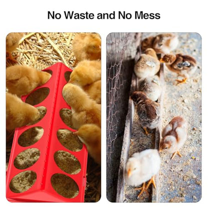 Chick Feeder and Waterer Kit, Chick Feeder Trough and 0.3 Gallon Chick Waterer, No Waste Baby Chick Starter Kit for Chicks, Ducks, and Quail - color: Set