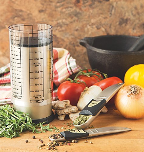 KitchenArt 2 Cup Pro Essentials Gift Set, 6.5x6.5x7", 3-Piece Set | The Essentials for Baking & Cooking | Adjustable Teaspoon, Tablespoon & 2 Cup Measuring Cup | Kitchen Measuring Gadget Set - size: 3-Piece Set