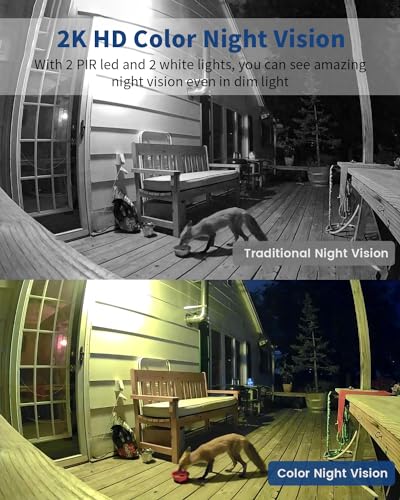 Security Cameras Wireless Outdoor, Battery Powered 2k Color Night Vision, AI Motion Detection, IP66 Weatherproof, 2-Way Talk, SD/Cloud Storage, 2.4Ghz WiFi Cameras for Home Security(with Solar Panel) - style: Solar Powered Cam