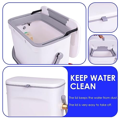 Automatic Chicken Waterer with Float Valve Kit Hose Attachment and 4 Poultry Water Cups, Duck Chicken Water Feeder Poultry Waterer (2 Gallons)