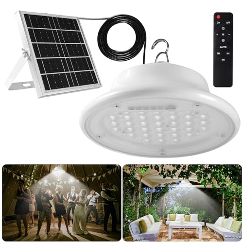 ABZXT Solar Pendant Light Shed Light Lighting Day and Night Auto Dusk to Dawn Solar Light Indoor and Outdoor with Remote Controlfor for Barn, Patio, Garden, Yard, Gazebo,Chicken Coop, Tent (1 Light) - color: 1 light