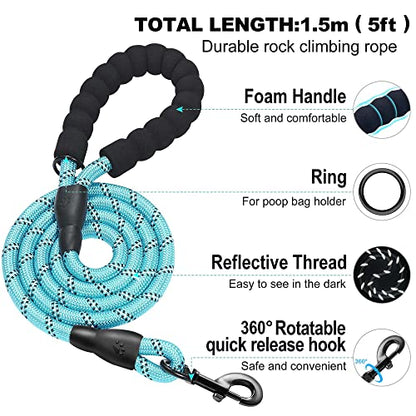 haapaw Dog Harness with Leash Set, No Pull Adjustable Reflective Step-in Puppy Harness with Thickened Padded Vest for Extra-Small/Small Medium Dogs - color: Grey / Blue, size: M
