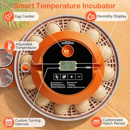 Incubators for Hatching Eggs 18 Egg Automatic Egg Turning and Humidity Control Incubator for Chicken Duck Home Classroom Lab