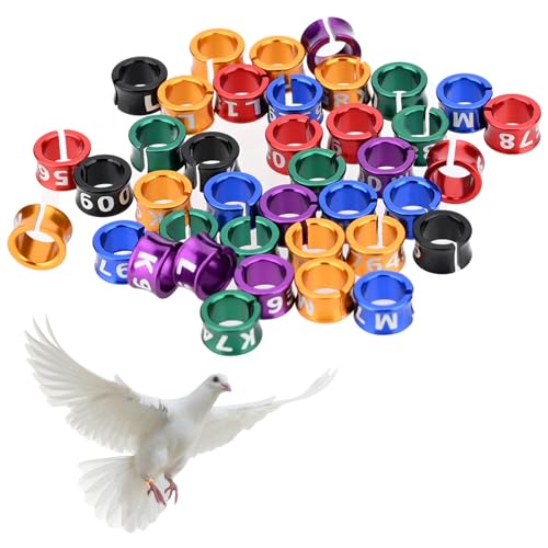 Open Bird Ring Aluminum Alloy Split Ring Bird Leg Bands Rings Birds Tags Ldentifying Pigeons Training Rings Hibiscus Birds, Parrots, Peonies, Doves, etc.Mixed Colors 50 PCS Per Pack（ID 4.0MM） - size: Open Bird Foot Ring 4.0