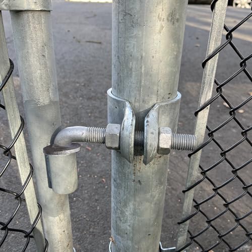 J-Bolt Gate Hinge, Hot-dip Galvanized J Bolt with 5/8" Gate Hinge. Farm Gate Hinges for Chain Link Fence Mostly Used in Frams, Back Yard, Frence Etc. Include Nut Washer (7"(4PCS))