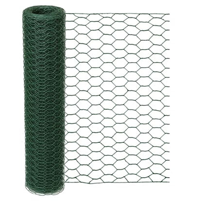Garden Poultry Green Chicken Wire - 13.7 '' × 315 '' Chicken Wire Floral for Crafts, Garden Fence Animal Barrier, 1 inch Mesh Poultry Netting Fence, Pet/Rabbit/Chicken Wire Fencing - size: 13.7 inch × 26.2 Ft
