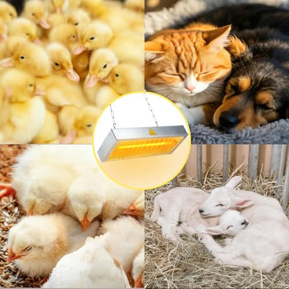 600W Chicken Coop Heater Bulb, Replacement Bulb Accessories for Chicken Heat Lamp, Brooder Heater Tubes for Chicks, Poultry, Pets, 2 Pack - color: Bulb 600W - 2 Pack