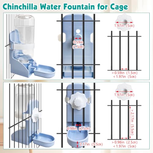 kathson Rabbit Water Bottle, 17oz Hanging Water Fountain Automatic Dispenser No Leak WaterFeeder for Bunny Chinchilla Guinea Pig Hedgehog Ferret - size: 2PCS Water Dispenser, Blue
