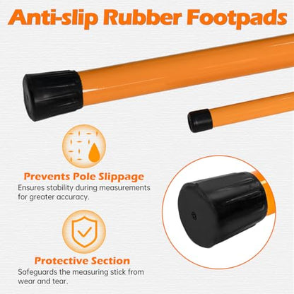 15FT Height Stick for Trucks, Dual Scale Compact Measuring Sticks for Semi Truck, Car Hauler, Trailer, RV, Retractable Load Measuring Stick with Carrying Bag - size: 15ft height stick