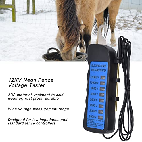 Electric Fence Tester MLD 002A6, 12KV Electric Fence Fault Finder, Equipped with Electric Fence Indicator Light for Farms, Gardens and Livestock Enclosures, 6.5x2.4x0.8in