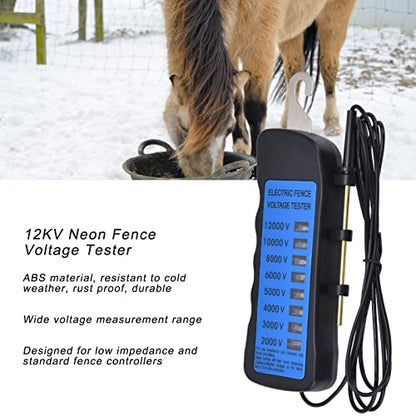 Electric Fence Tester MLD 002A6, 12KV Electric Fence Fault Finder, Equipped with Electric Fence Indicator Light for Farms, Gardens and Livestock Enclosures, 6.5x2.4x0.8in