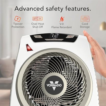 Vornado AVH10 (2025) Space Heater for Home, Fan Only Option, Digital Display with Adjustable Thermostat, Advanced Safety Features, Auto Climate Control, Whole Room Electric Heater for Indoors, White - size: AVH10 (2025 Model)