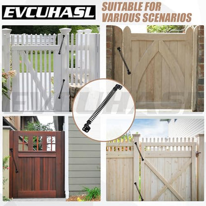 11-1/2" Gate Spring Self Closing Heavy Duty Door Springs to Close Door, Automatic Gate Closer with Adjustable Tools for Metal Gates, Wooden Fences and Vinyl Fence Gates(Black, 1 Pack) - size: 11-1/2 Inch