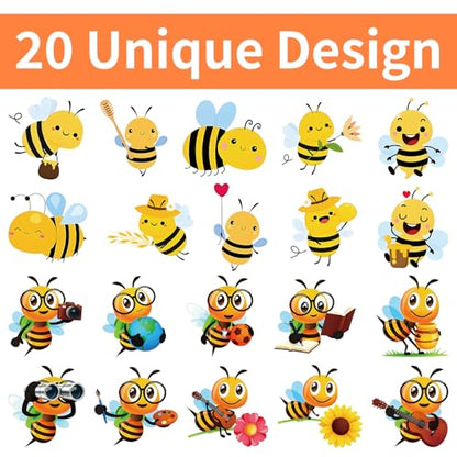 1000 Pcs Bee Stickers Bulk for Kids Boys Girls Mens.2 Roll 1 Inch Cute Animal Stickers Packs for Water Bottles Phone Laptop - color: Bee Stickers