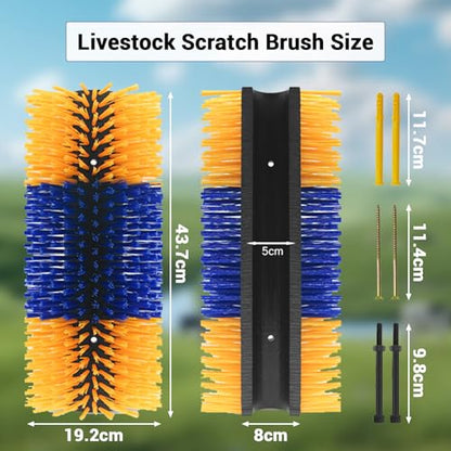 Garvee Livestock Scratch Brushes, Horse Scratcher Full Massage Grooming Brush Kit, Hard Silk Ranch Cow Brush Relieve Itching on the Back of Livestock for Horse Cow Cattle Sheep Pig Goat
