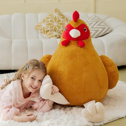 IKASA Giant Chicken Stuffed Animal Plush Toy,Big Large Jumbo Soft Toys,25.5" Huge Size Cute Fluffy Plushy Oversized Fat Plushie,Gifts for Kids - style: Chicken
