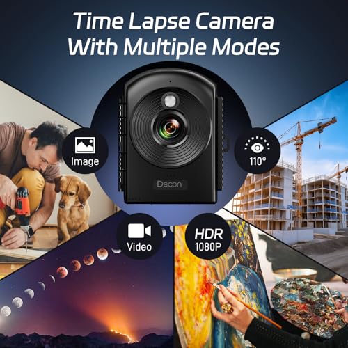 Dsoon Time Lapse Camera,1080P FHD Timelapse Camera Outdoor Construction Recording,180-Days Standby,110° Wide Angle & 2.4" LCD Screen,IP66 Waterproof,Multiple Modes,Includes 64GB TF Card - style: TL2100-2