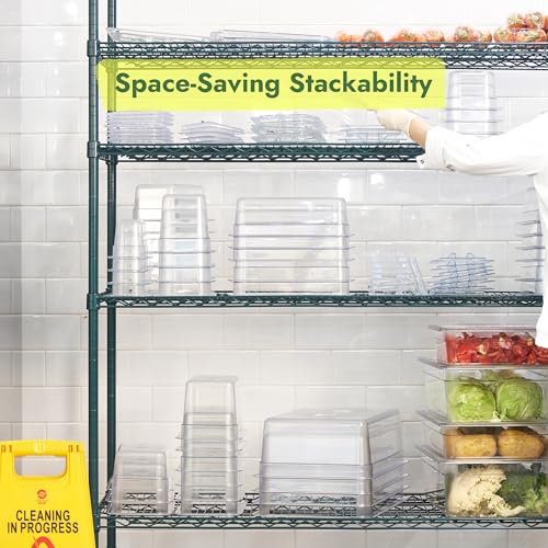 CURTA 6-Pack 1/6 Size 6" Deep NSF Polycarbonate Food Pans | Dishwasher & Freezer Safe Clear Container for Prep Tables, Buffet, Salad Bar, Commercial & Home Kitchen - color: 1/6 Size, size: 6" Deep