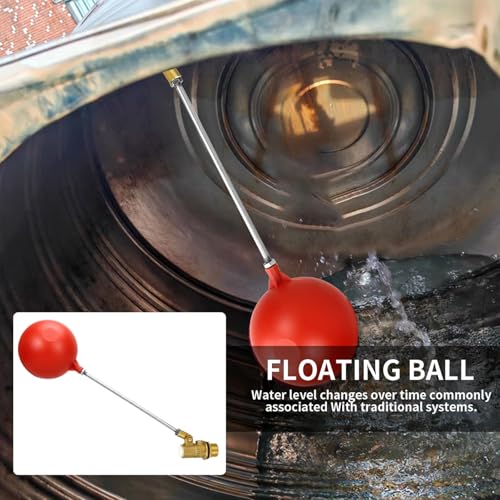 1/2 Inch float valve for water tank | water trough float valve| water float valve| Automatic Water Level Control for Water Tanks| Automatic stock tank | With 5 Inch Float Ball(2-Pack) - size: 1/2 inch