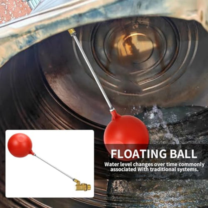 1/2 Inch float valve for water tank | water trough float valve| water float valve| Automatic Water Level Control for Water Tanks| Automatic stock tank | With 5 Inch Float Ball(2-Pack) - size: 1/2 inch