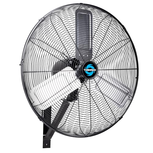 Tornado 24 Inch Pro Series High-Velocity Oscillating Wall Fan – 3-Speed, 7200 CFM, 6.6 FT Cord – UL Safety Certified for Commercial & Industrial Use - size: 24 Inch