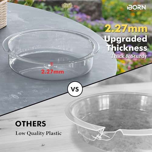 iBorn Wall Mounted Water Tray, Bird Bath for Outside, 7.3”Wildbird Water Bowl PC Plastic, Installed on Post, Wooden Fences, Trees and Walls, Clear, Pack of 1 - size: Water Tray, Pack of 1
