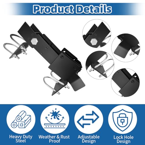 Chain Link Double Gate Latch for 1-3/8 Inch Gate Frames - Strong Arm Design with Padlock Holes,Chain Link Fence Gate Latch for Ranch Fences & Yard Gates