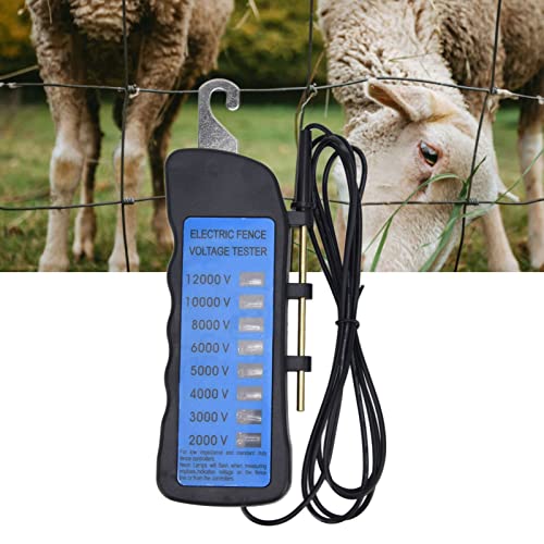 12KV Neon Fence Voltage Tester, 2000 to 12000V 8 Neon Indicator Lights Fence Tester, Cold Resistant, Rust Proof, Waterproof Fence Voltage Tester for Farms