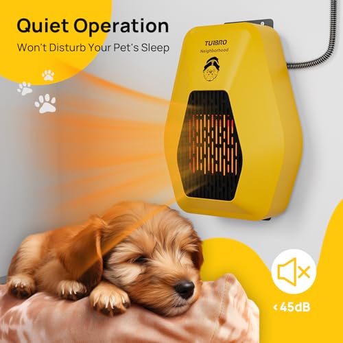 TURBRO Neighborhood DH800A Dog House Heater 800W, Wall Mount, 10ft Anti Bite Cord, Waterproof Control, Overheat Protection, Electric Warmer for Hound Kennel Cat Cage Chicken Coop, UL Test Passed - size: 800W