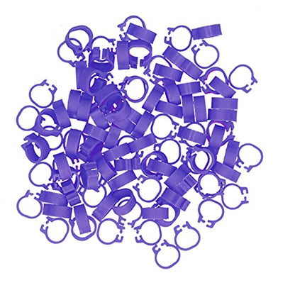 Omabeta 100PCS Reusable 8mm Pigeons Identification Leg Rings for Easy Dovecot Management and Marking, Lightweight Plastic Bands for Poultry Supplies (Purple) - color: Purple