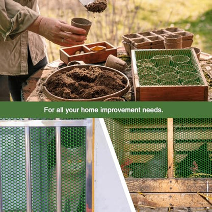 Plastic Wire Mesh Fence 16IN x 33FT, Green Plastic Net, Suitable for Poultry, Dogs, Rabbits, Snakes, Garden Barrier, Balcony Pet Fence, Chicken Fence - color: Green, size: 16IN x 33FT