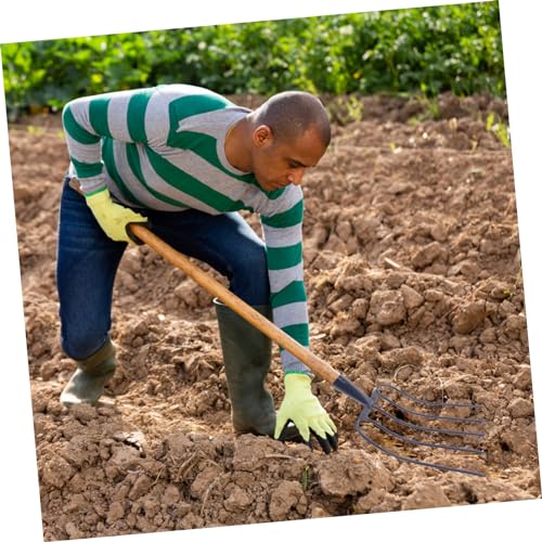 Outanaya Handheld Manure Fork Heavy Duty Agricultural Tool for Efficient Farm Use Prong Design for Maintenance and Clearing Versatile Farm Grass Fork