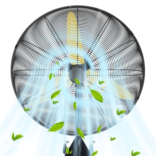 Uthfy 26" Wall Mount Fan,9200CFM High Velocity Wall Fan with 3-Speed,Outdoor Heavy Duty Industrial Oscillating Fan,Ideal for Patio,Garage,Shop,Warehouse,Factory,Greenhouse,Commercial,Porch,Indoor - size: 26 Inch