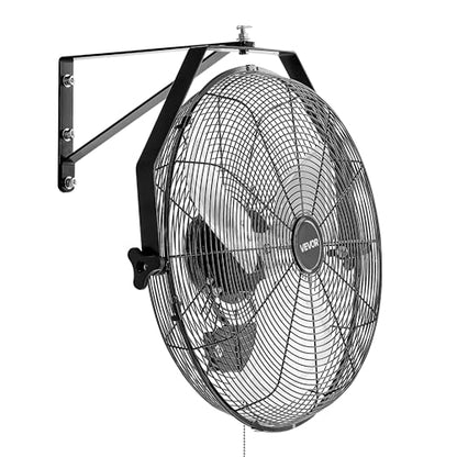 VEVOR 18 Inch Industrial Wall Mount Fan, High Velocity 4000 CFM with 3 Speeds, Powerful Motor Garage Wall Fan with Aluminum Blades for Workshop, Warehouse, Greenhouse, Commercial