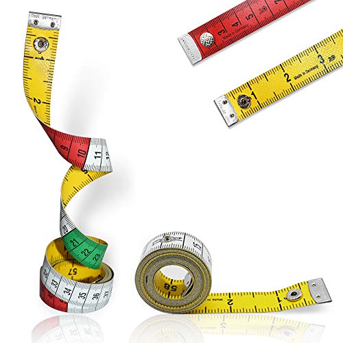 2 Pack Soft Tape Measure Double Scale 60-inch/150-cm for Tailor Sewing Body Measuring Tape Double Scale Colorful with Snap Button