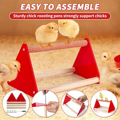 6 Pack Chick Feeder and Waterer Set - Chick Starter Kit with Mini Perch, Automatic Chicken Waterer & Feeder for Ducks/Quail, Coop Brooder Supplies for Small Poultry