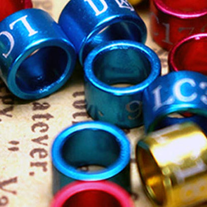 50 Pieces Chicken Leg Rings Colorful Turkey Identification Leg Bands Poultry Metal Leg Bands 5mm Clip for Pigeons Birds