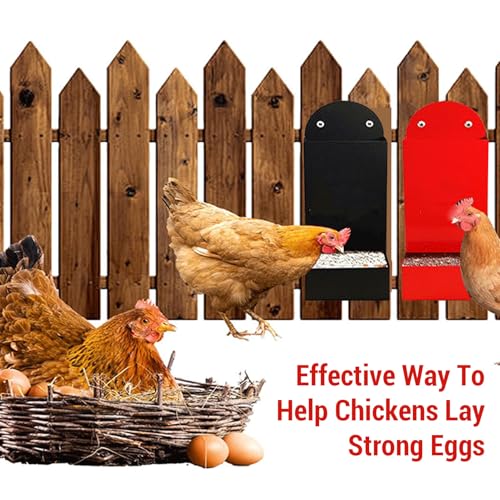 Chicken Feeder, Hanging No Waste Chicken Feeders with Semi Enclosed Design, Two Installation Methods, Efficient Feeding, Carbon Steel Poultry Supplies, for Various Layouts