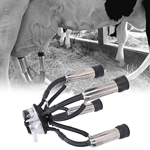 HEEPDD Professional Cow Milking Machine 200L Vacuum Pump Teat Cups Silicone Liners Milk Collection System for Large Herd Efficiency 95% Milk Extraction Rate Reduces Mastitis in Dairy Farm Operations