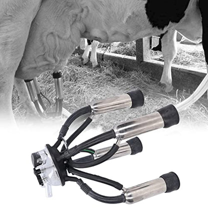 HEEPDD Professional Cow Milking Machine 200L Vacuum Pump Teat Cups Silicone Liners Milk Collection System for Large Herd Efficiency 95% Milk Extraction Rate Reduces Mastitis in Dairy Farm Operations