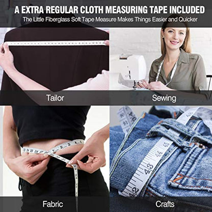 2PCS Body Measure Tape 60inch (150cm), Automatic Telescopic Tape Measure for Body Measurement & Weight Loss, Accurate Tape Measure for Tailor, Sewing, Fitness, Handcrafts, Clothes - color: Blue