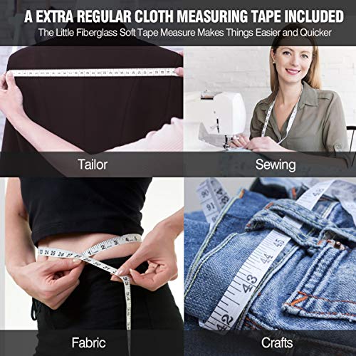 2PCS Body Tape Measure 60inch (150cm), Automatic Telescopic Tape Measure for Body Measurement & Weight Loss, Accurate for Tailor, Sewing, Fitness, Handcrafts, Clothes - color: white