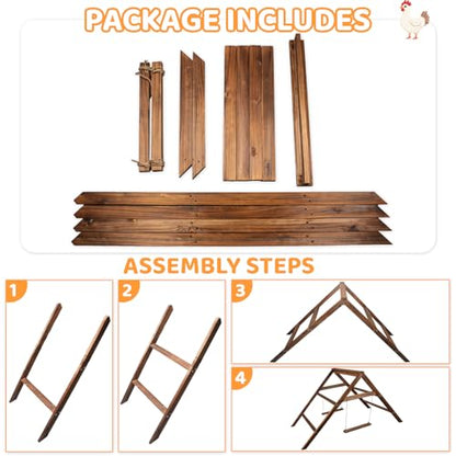 Large Chicken Perch with 2 Swings, Wood Roost Stand for 10-12 Chickens, Multi-Level Chicken Roosting Bars, Easy to Assemble Backyard Chicken Coop Accessories