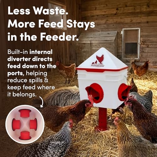RentACoop Chick2Chicken 10lb Feeder & 2 Gal Waterer Set with Gravity Feed Refill & Auto-Fill Cups, Horizontal Nipples - BPA-Free Food & Water Buckets for Up to 20 Chicks or 12 Adult Chickens - size: Set with Nipples and Auto-Refill Cups