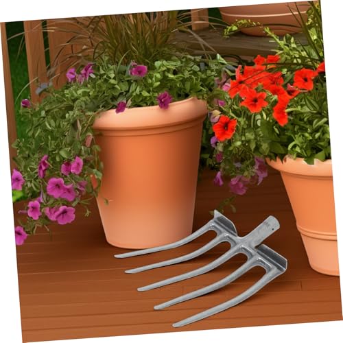 Stall Forks for Manure Heavy Duty 5/6 Tooth Handle Replacement Bedding Fork Rake for Horse Manure
