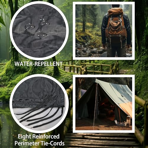Mirzoyan Woobie Blanket, Military Poncho Liner Camo Insulated Camping Woobie Blanket for Outdoor Hiking Survival Hunting Compression Carry Bag (Black) - color: Dark Black